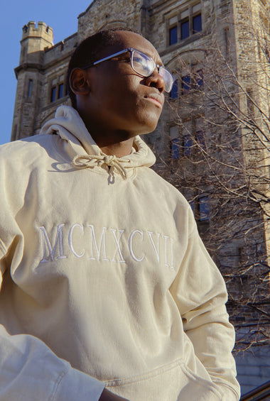 Custom Embroidered Roman Numeral Hoodie